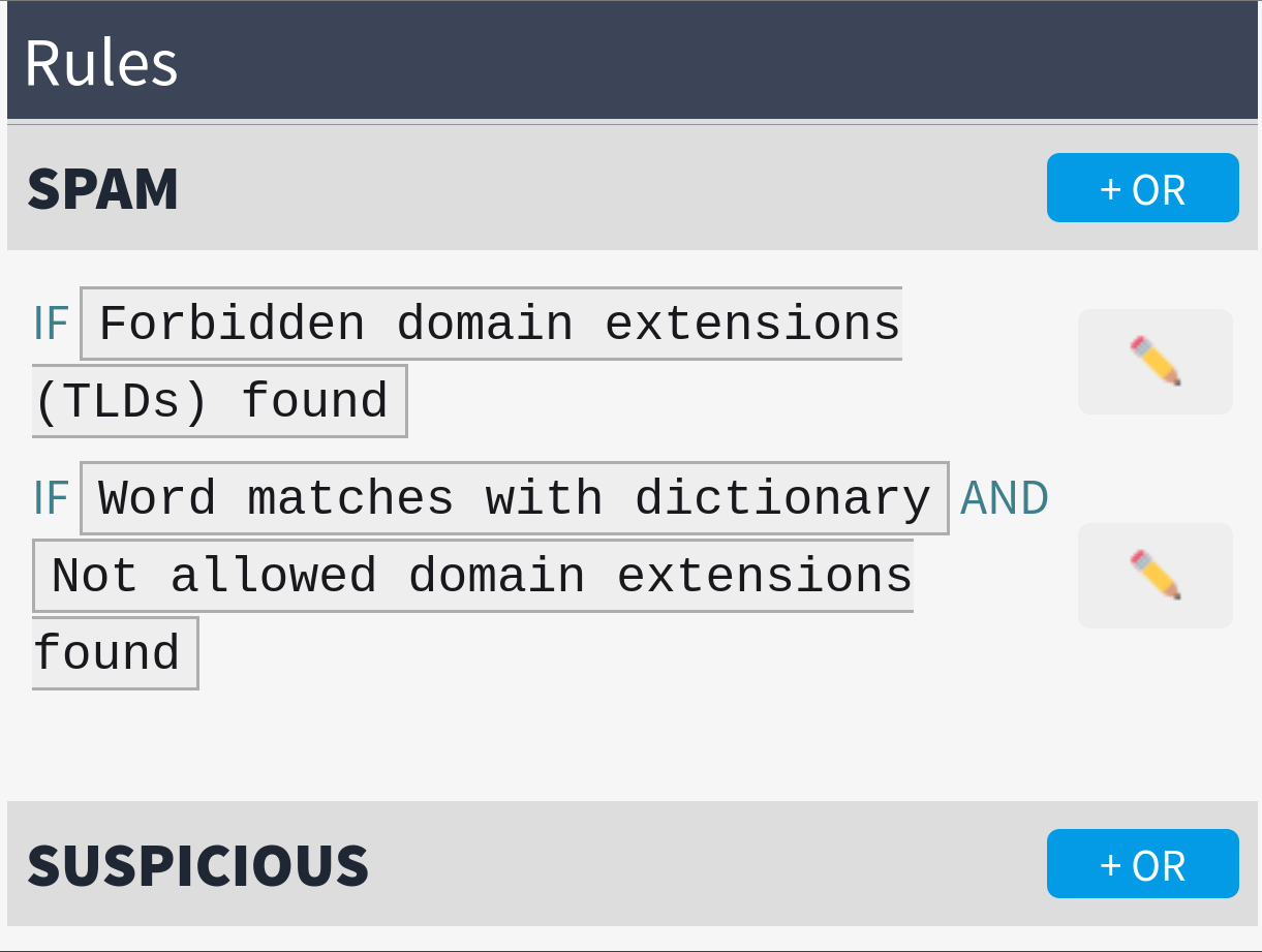 Check two rules to add a or clause